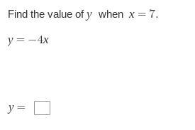 Find the value of y when x=7-example-1