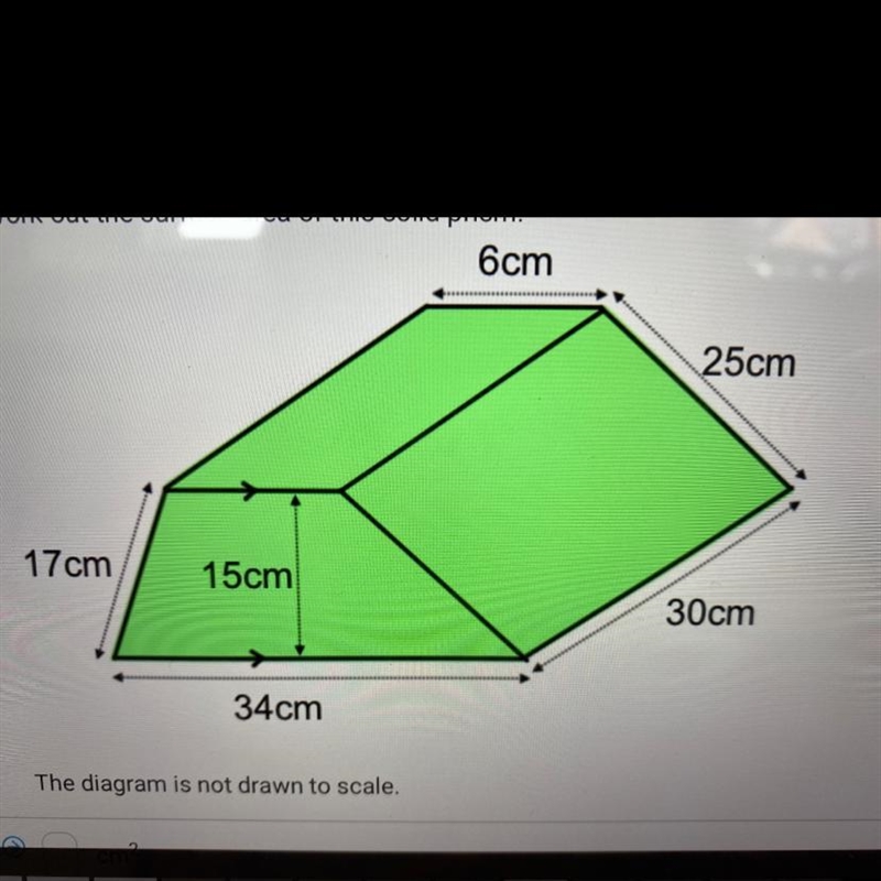 Please help!!! Work out the surface area for this solid prism.-example-1