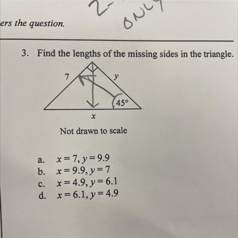 Find the length of the missing sides in the triangle-example-1