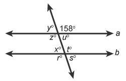 Lines a and b are parallel. What is the measure of angle s? Enter your answer in the-example-1