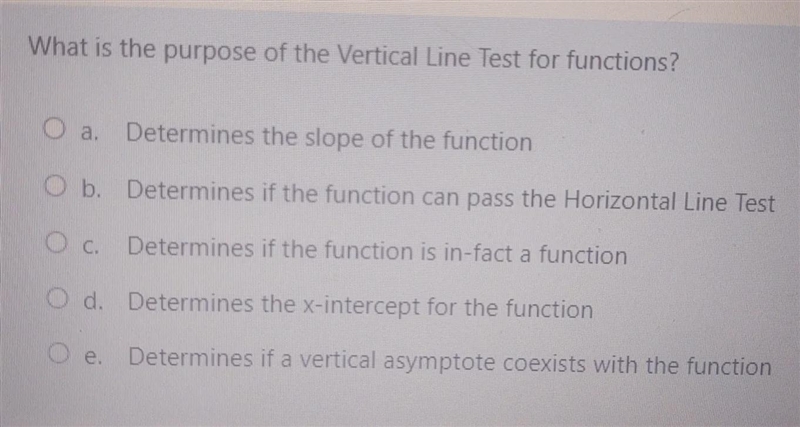 What is the purpose of the vertical line test for functions?-example-1