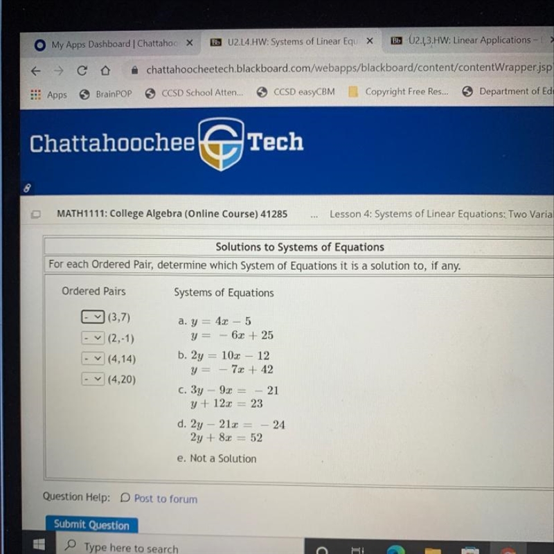 I need to determine which system of equations it is a solution too if any-example-1