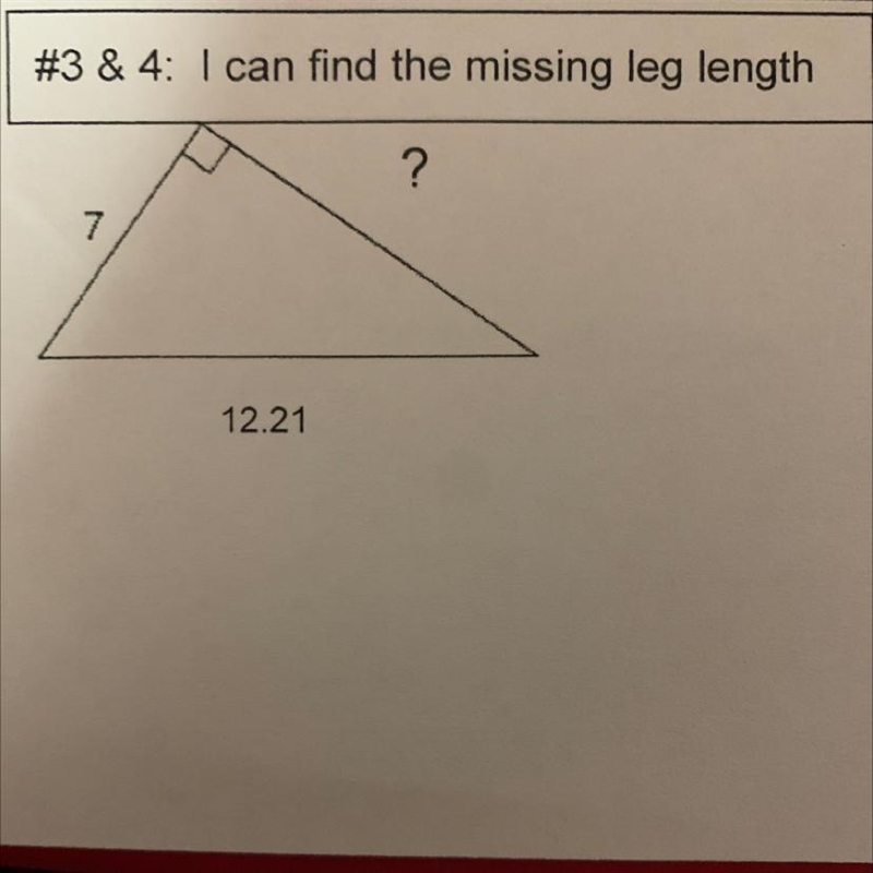 I can find the missing leg length ? 7 12.21-example-1