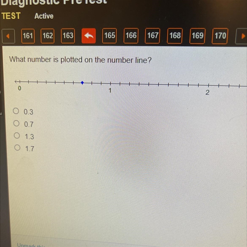 What number is plotted on the number line?-example-1