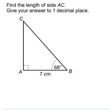 Find the missing length of the triangle (Side AC)-example-1