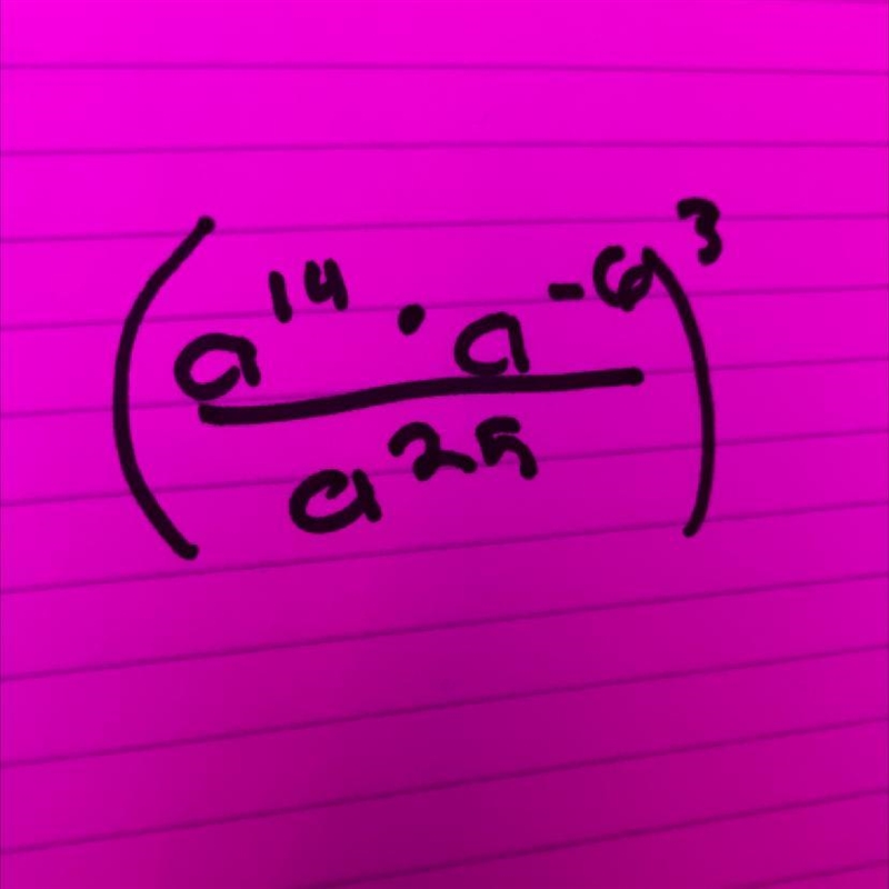 Plss someone help my do this problem (a^14 • a^-6 / a^25)^3-example-1