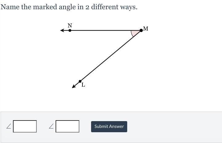 Name the marked angle in 2 different ways.-example-1