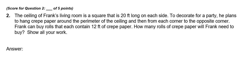 Please Help!! 2. The ceiling of Frank’s living room is a square that is 20 ft long-example-1