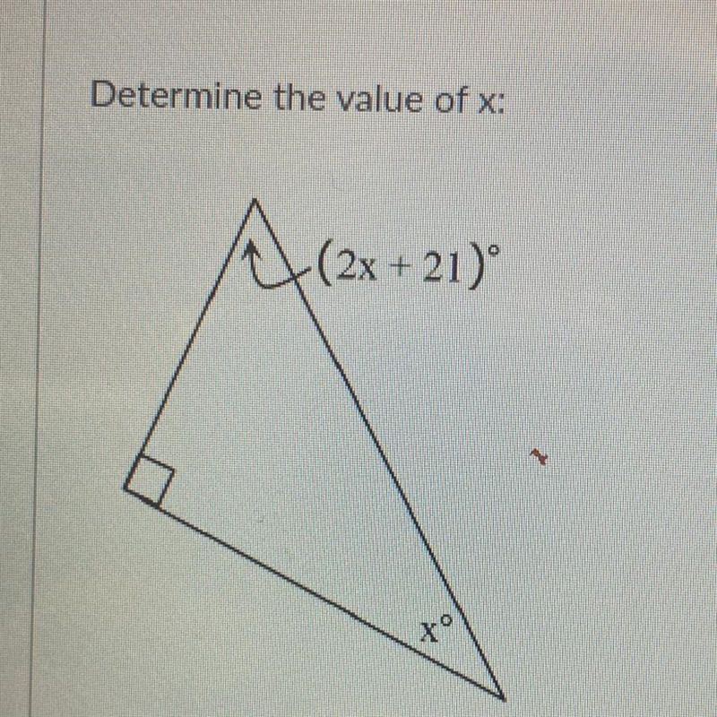 Determine the value of x: (2x +21)°-example-1