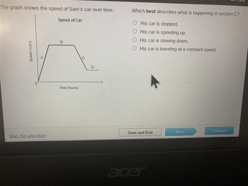 Which best describes what is happing in section C-example-1