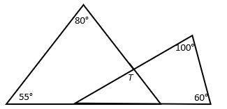 Calculate the measure of angle T. A - 100 B - 105 C - 110 D - 115-example-1