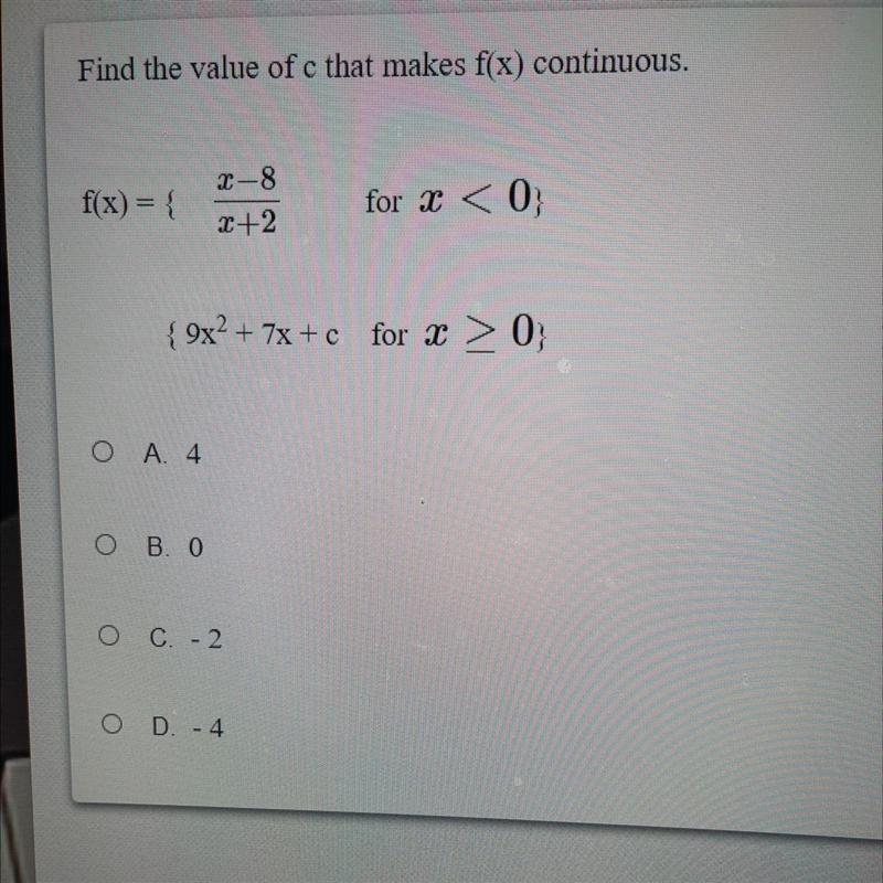 Find the value of x that makes f(x) continuous-example-1