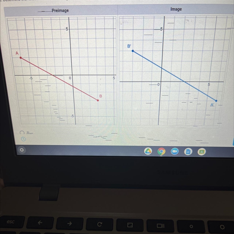 5. Determine the rotation around the origin that was performed to transform the preimage-example-1