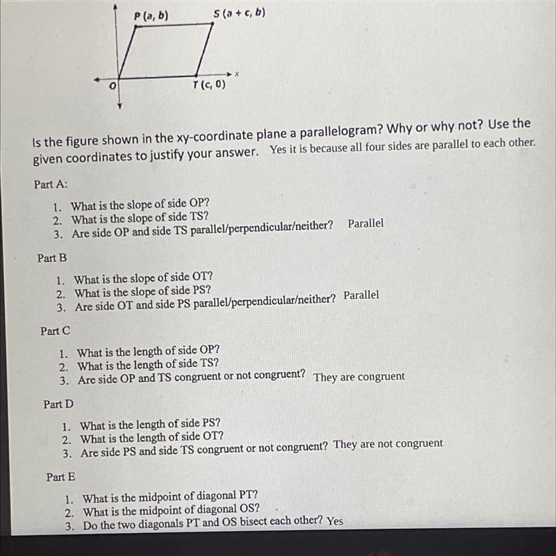 P(, b) s(a) 70) T 16 Is the figure shown in the xy-coordinate plane a parallelogram-example-1