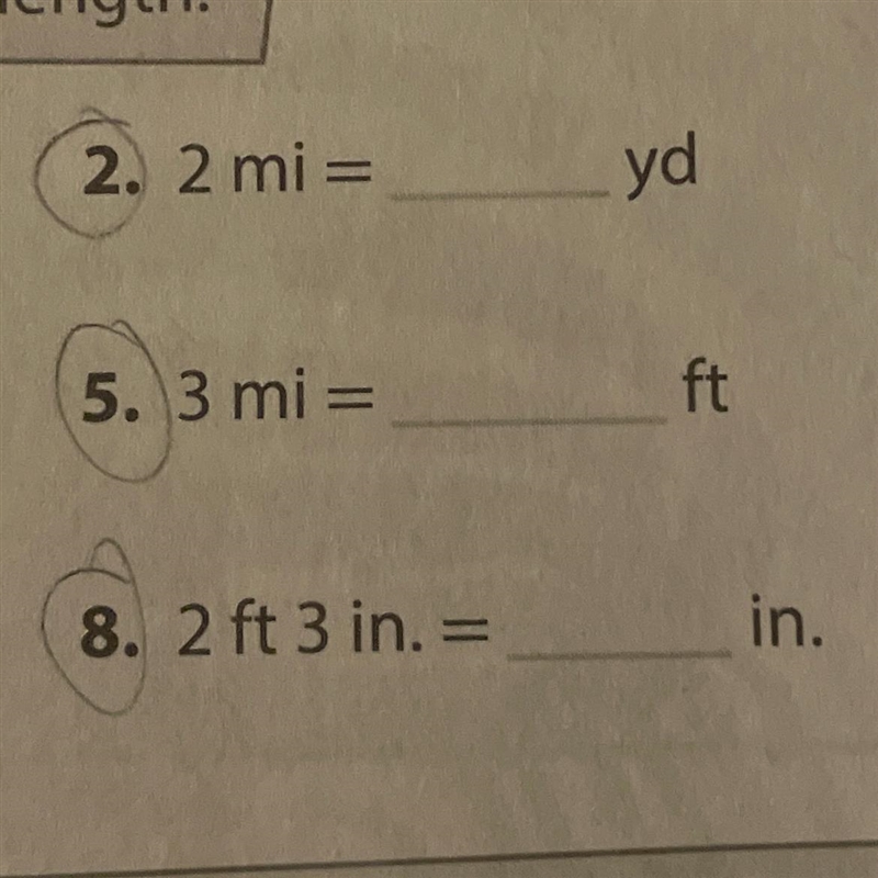 2 mi = ? Yd 3 mi = ? Ft 2dt 3in = ? In-example-1