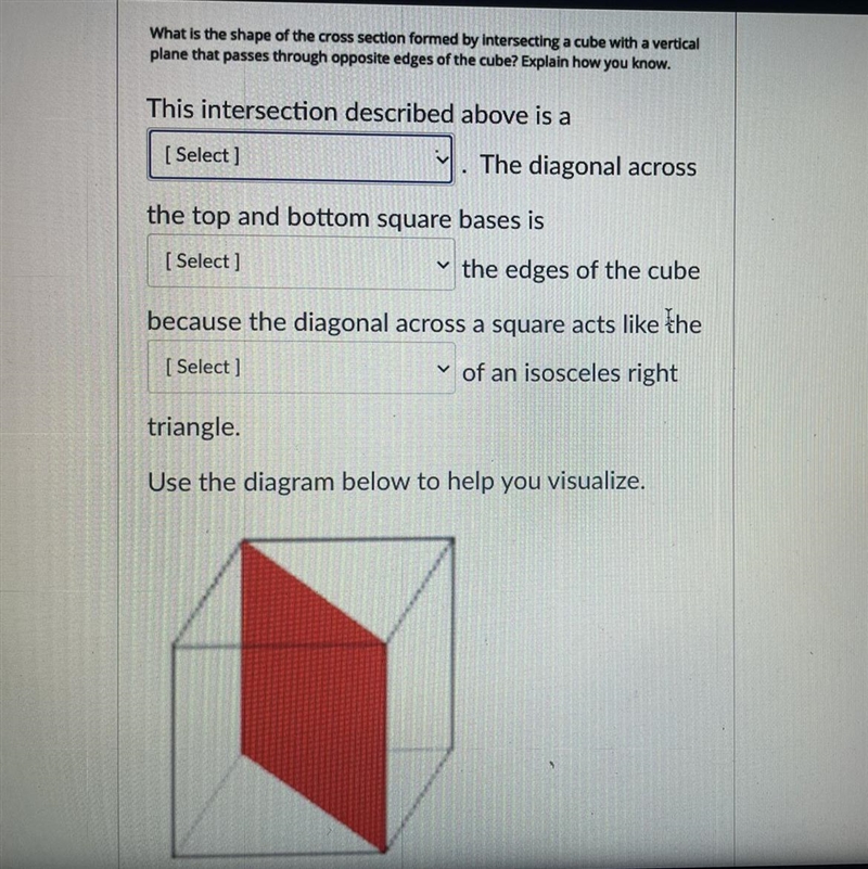 Question is down below Drop down menu one:A. TriangleB. SquareC. RectangleDrop down-example-1