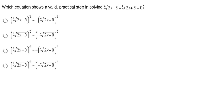 Which equation shows a valid, practical step in solving, Someone please help-example-1