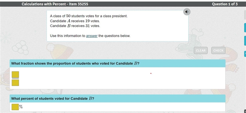 A class of 50 students votes for a class president. Candidate A receives 19 votes-example-1