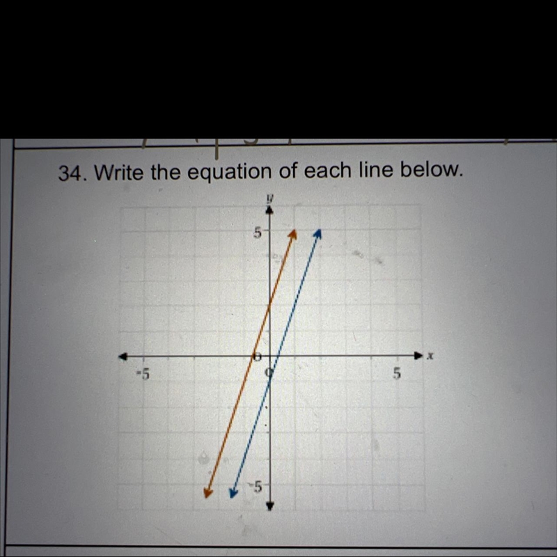 34. Write the equation of each line below.-example-1