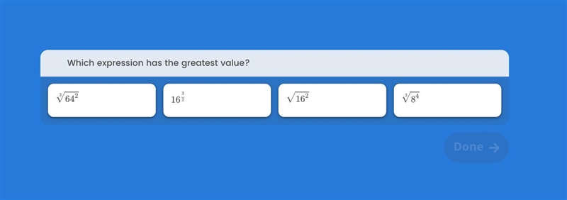 Which expression has the greatest value? (options are included in the image)-example-1