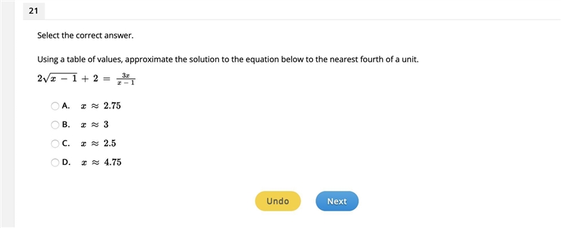 Using a table of values, approximate the solution to the equation below to the nearest-example-1