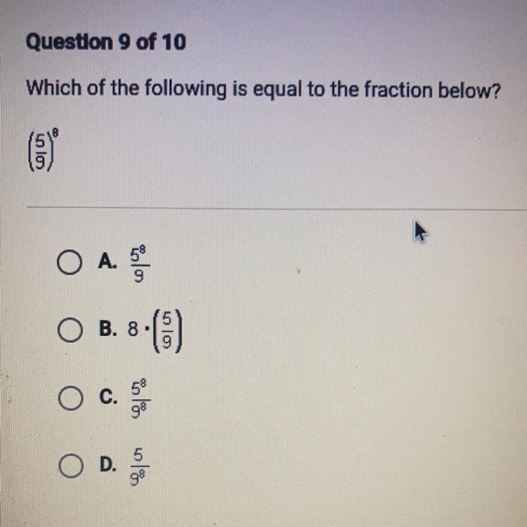 Which of the following is equal to the fraction below?-example-1