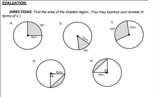 Find the area of the shaded region. (You may express your answer in terms of π.)-example-1