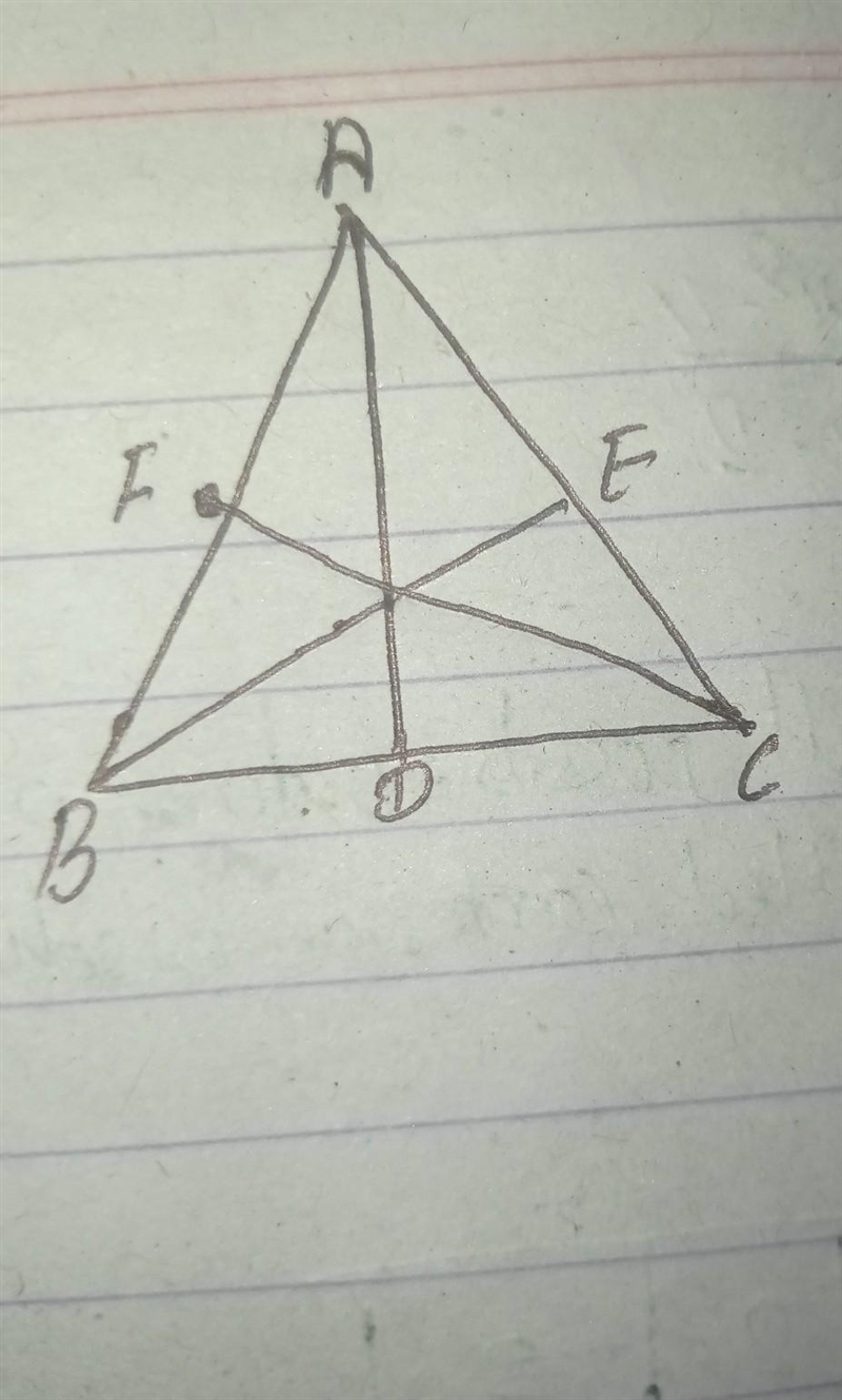 In given figure ,AD,BE and CF are the medians of triangle ABC. Prove that AB vector-example-1