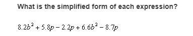 8.2b^2+5.8p-2.2p+6.6b^2-8.7p-example-1