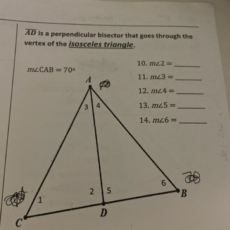 AD is a perpendicular bisector that goes through the vertex of the isosceles triangle-example-1