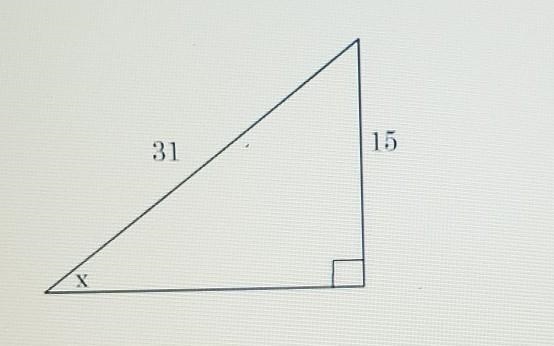 31 15 X What is the value of x in this triangle? Enter your answer as a decimal in-example-1