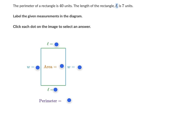 The perimeter of a rectangle is 40 units. The length of the rectangle, L, is 7 units-example-1