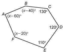 The interior angles formed by the sides of a hexagon have measures that sum to 720°. What-example-1