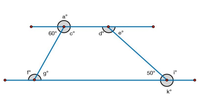 What is the sum of a° + c°? 300° 120° 230° 240°-example-1