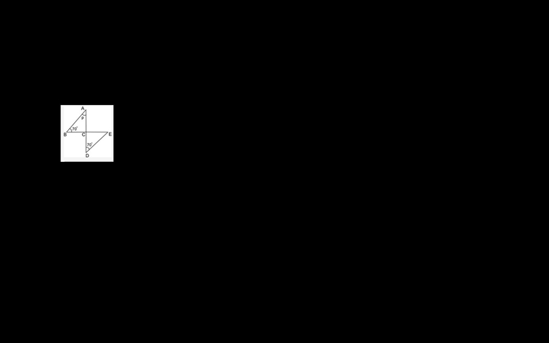 What is the measure of angle CED? There are two triangles labeled ABC and DCE with-example-1