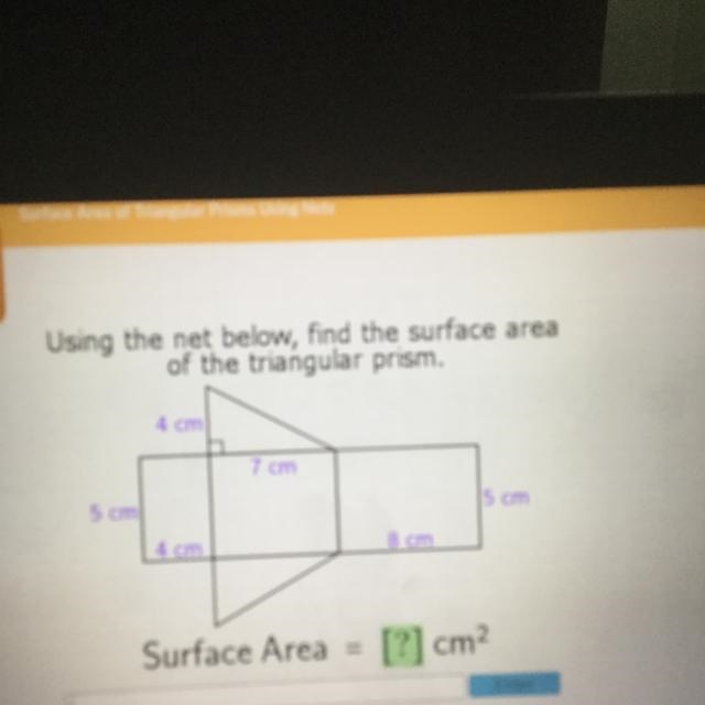 HELP ASAP!!!!! I’ll mark you with crown. Using the net below, find the surface area-example-1