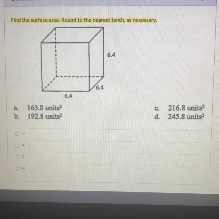 Find the surface area. Round to the nearest tenth, as necessary. I need helpppp ASAP-example-1