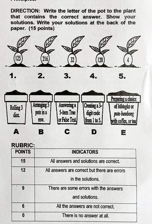 I really need help with Math Direction: write the letter of the pot to the plant that-example-1