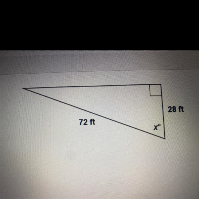 In this triangle, what is the value of x? Enter your answer, rounded to the nearest-example-1