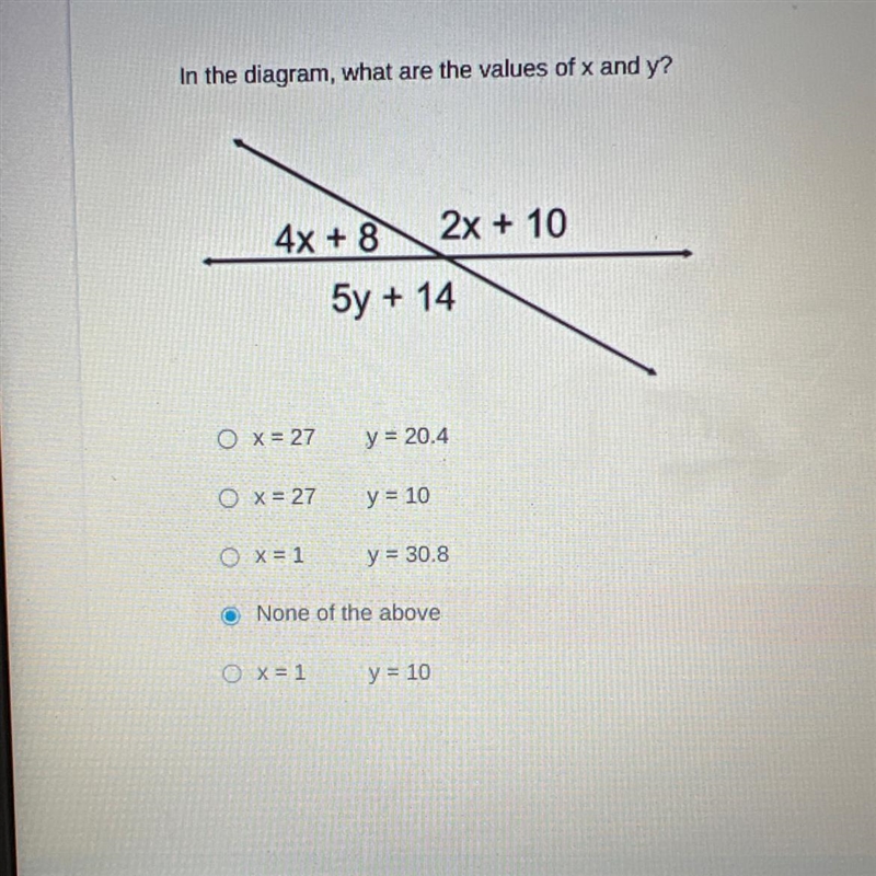 Please help please ! No fake answers pls In the diagram, what are the values of x-example-1