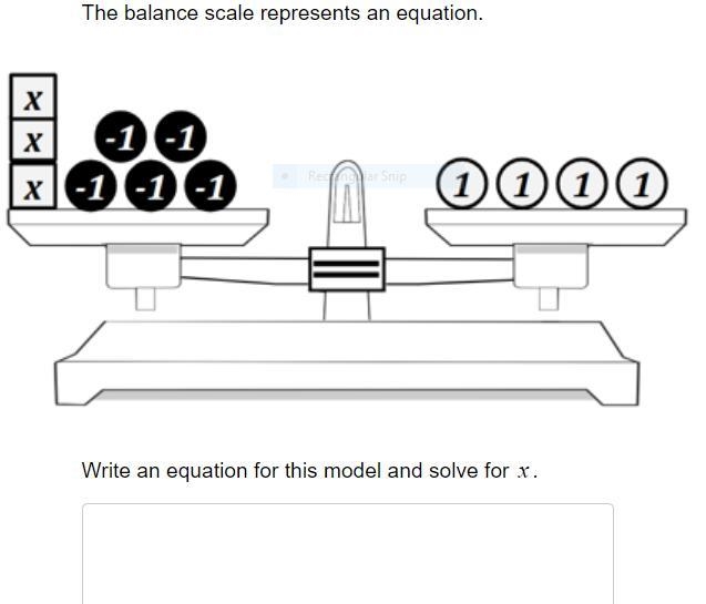 Write an equation for this model and solve for `x`-example-1