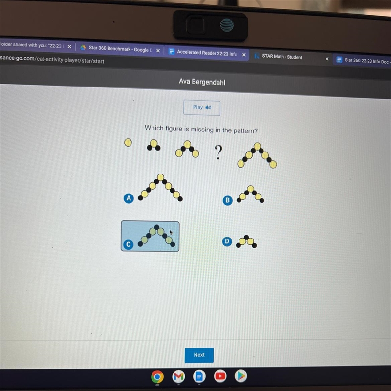 Which figure is missing in the pattern? ?-example-1