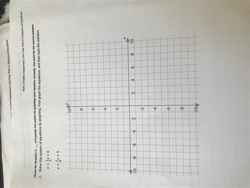 Solve this equation by graphing.First graph the equation then type the solution Y-example-1