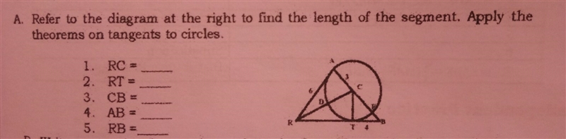 Refers to the diagram at the right to find the length of the segment. Apply the theorems-example-1