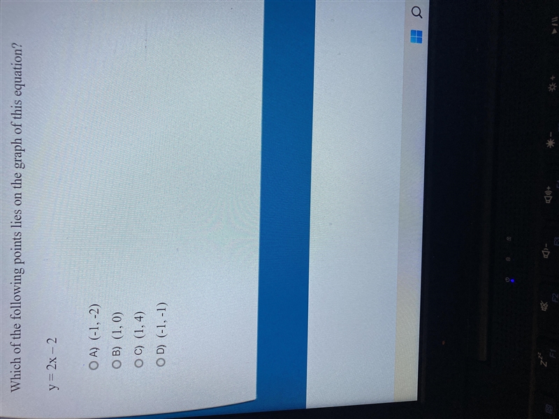 HELP !! Which of the following points lies on the graph of this equation? y =2x -2-example-1