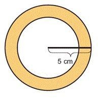 In the diagram, the radius of the outer circle is 5 centimeters and the area of the-example-1