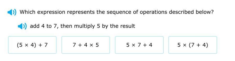 Add 4 to 7, then multiply 5 by the result??-example-1