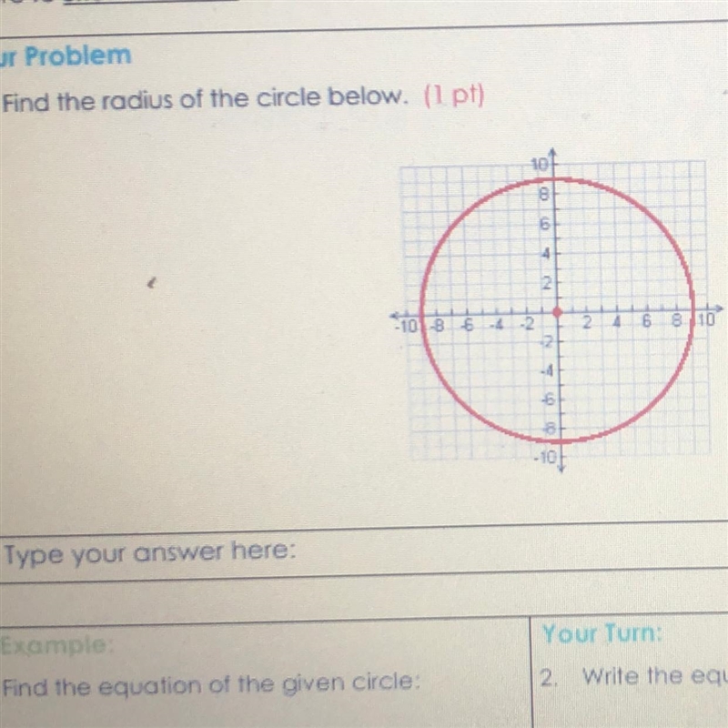 Can someone help me find the radius of the circle-example-1