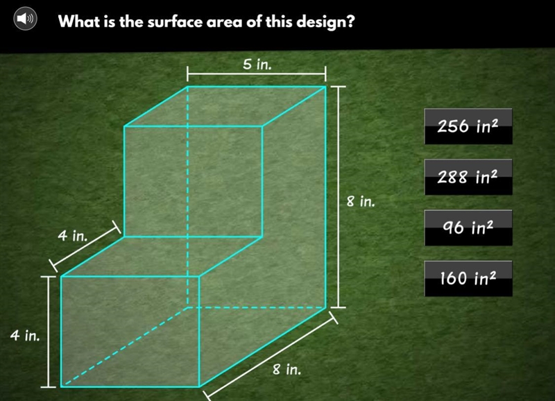 (PLEASE HELP ONLY IF YOU KNOW) What is the area of this design 5in 8in 8in 4in 4in-example-1