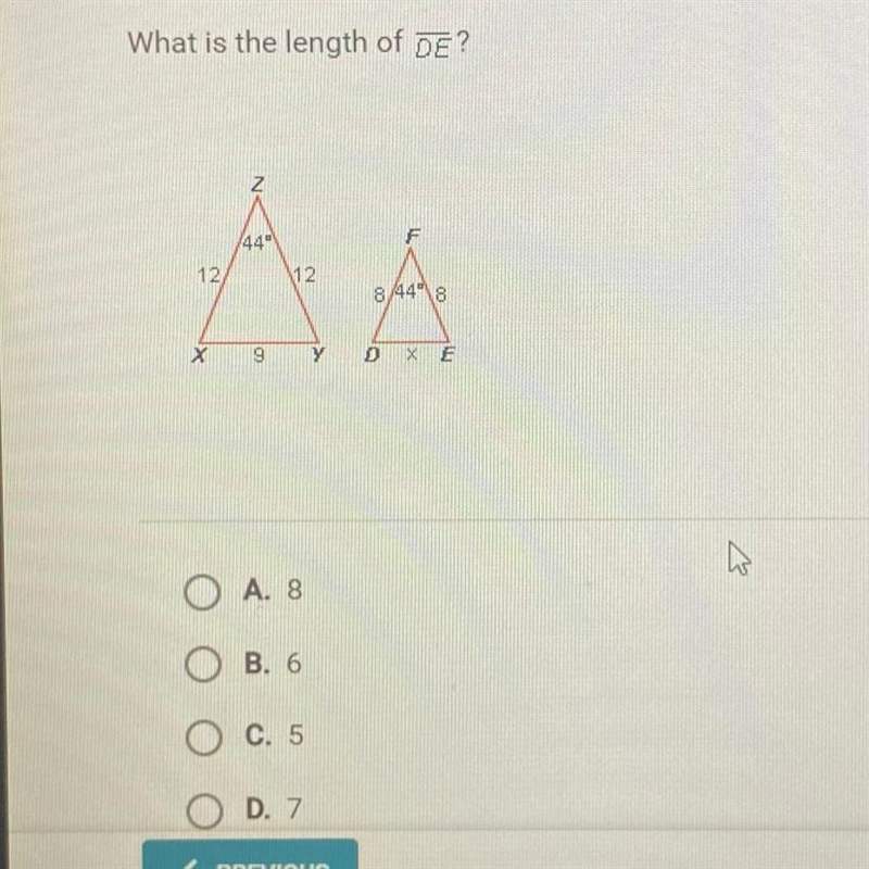 What is the length of DE?-example-1